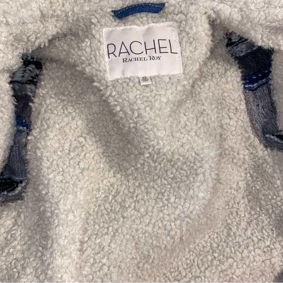 🎉3xHP🎉 Rachel Roy Shearling Denim Jacket Sweater Sleeves XS - Picture 3 of 9